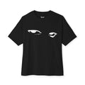 Black 'Watching Eyes' Boxy Tee — Minimal Eyes Graphic T-Shirt
