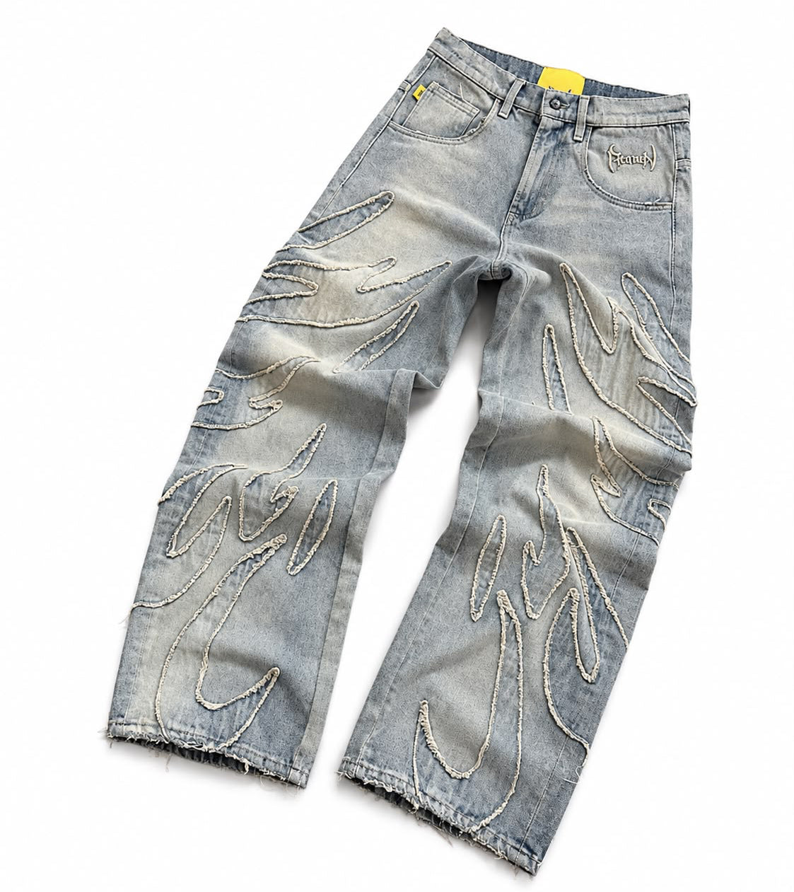 Men Baggy Aesthetic Streetwear Jeans Male Retro Fashion Wide Leg Denim Pants Graphic Embroidered Designer Hip Pop Denim Trousers