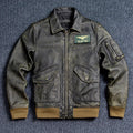 Bomber 45P Genuine Leather Jacket.Vintage Plus Size Real Cowhide Coat.Mens Classic Oversize Leather Cloth